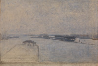 Vista del puerto de Copenhague desde Kvæsthusgade de Vilhelm Hammershoi