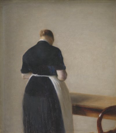 Mujer vista de espaldas de Vilhelm Hammershoi