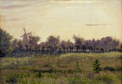 El prado junto a la casa del artista en Farimagsvej de Vilhelm Kyhn