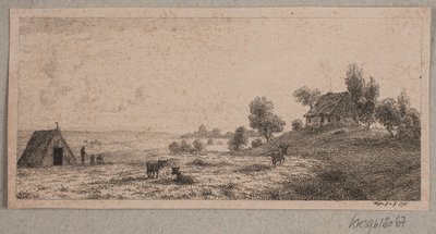 Paisaje con una casa de campo y una cabaña de Vilhelm Kyhn