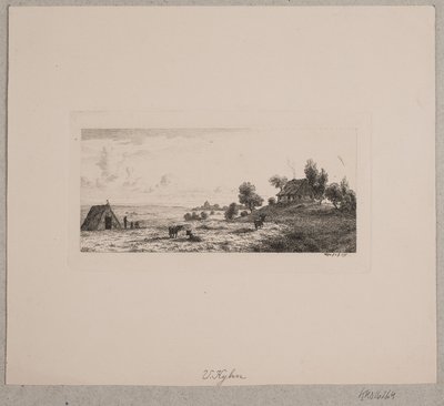 Paisaje con una casa de campo y una cabaña de Vilhelm Kyhn
