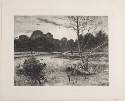 Puesta de sol en un bosque de Vilhelm Kyhn