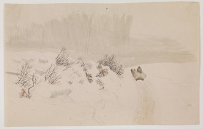 Paisaje de invierno con trineo de Vilhelm Kyhn