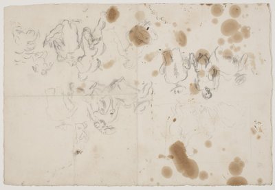 Hoja con varias composiciones y estudios de figuras de Vilhelm Lundstrøm
