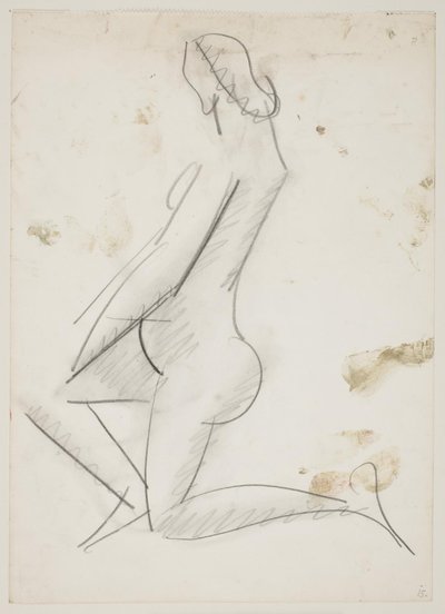 Mujer arrodillada, perfil hacia la izquierda de Vilhelm Lundstrøm