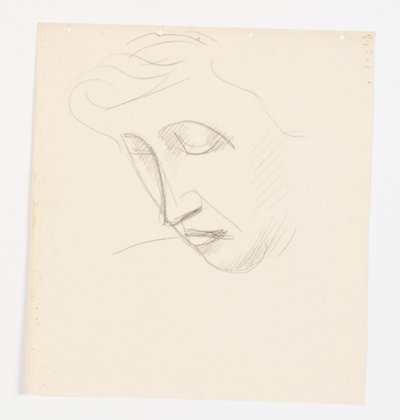 Retrato de mujer en tres cuartos de perfil, inclinada hacia la izquierda de Vilhelm Lundstrøm