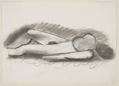 Mujer desnuda acostada, cabeza hacia la derecha de Vilhelm Lundstrøm