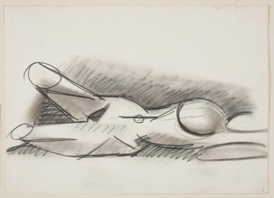 Mujer desnuda acostada, cabeza hacia la derecha de Vilhelm Lundstrøm