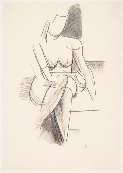 Modelo femenina sentada, vista de frente de Vilhelm Lundstrøm
