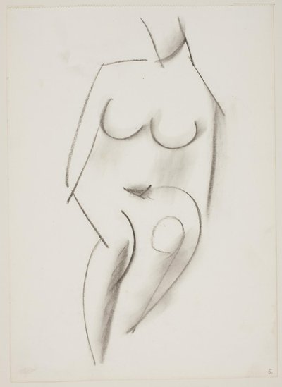 Mujer desnuda sentada vista de frente de Vilhelm Lundstrøm