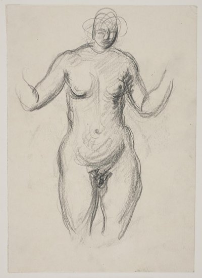 Modelo femenina de pie de Vilhelm Lundstrøm