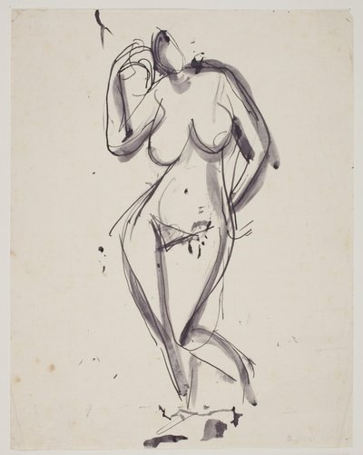 Modelo femenina de pie de Vilhelm Lundstrøm