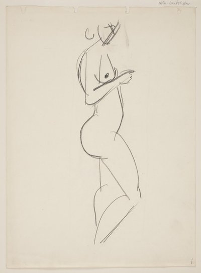 Mujer desnuda de pie, perfil a la derecha de Vilhelm Lundstrøm