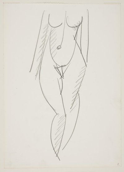 Mujer desnuda de pie vista de frente de Vilhelm Lundstrøm