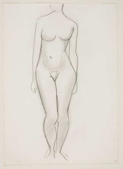 Mujer desnuda de pie vista de frente de Vilhelm Lundstrøm