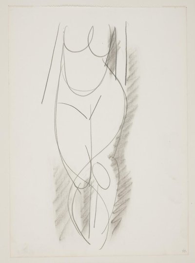 Mujer desnuda de pie vista de frente de Vilhelm Lundstrøm
