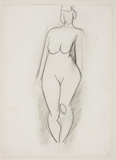 Mujer desnuda de pie vista de frente de Vilhelm Lundstrøm