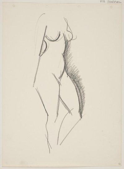 Mujer desnuda de pie, vuelta hacia la derecha de Vilhelm Lundstrøm