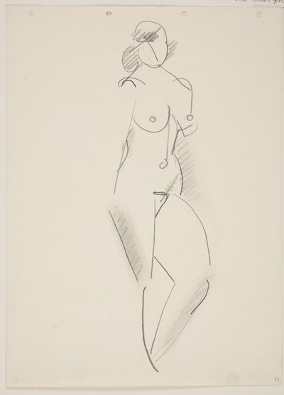 Mujer desnuda de pie, vuelta hacia la derecha de Vilhelm Lundstrøm