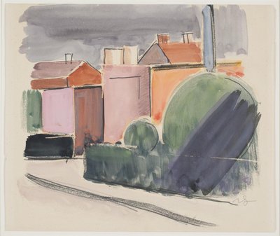 Camino con casas de Vilhelm Lundstrøm