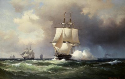 Velero en alta mar de Vilhelm Melbye