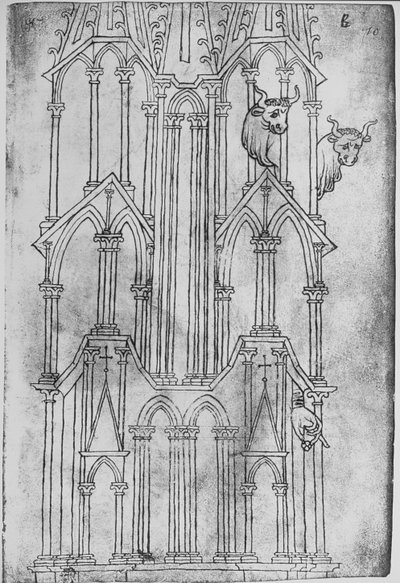 Elevación de la torre de la Catedral de Laon de Villard de Honnecourt