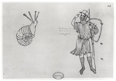 Fol.2 Caracol y soldado húngaro (copia facsímil) de Villard de Honnecourt