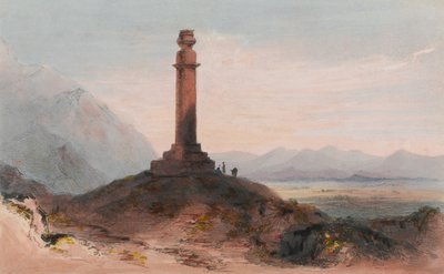 Columna de Alejandro cerca de Cabul, c.1842 (litografía en color) de Vincent (after) Eyre