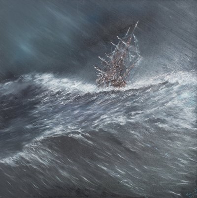 Beagle en una tormenta frente al Cabo de Hornos (2) 24 de diciembre de 1832 de Vincent Alexander Booth