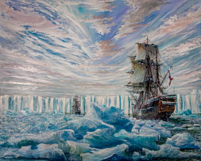 Erebus y Terror descubren la plataforma de hielo antártica, 2020 de Vincent Alexander Booth