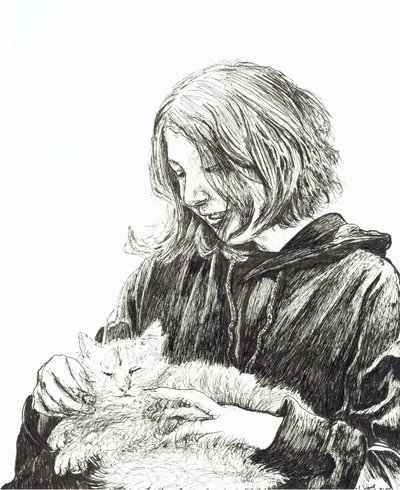 Chica y gato, 2022 de Vincent Alexander Booth