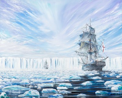 James Clark Ross descubre la plataforma de hielo antártica en enero de 1841, 2016 de Vincent Alexander Booth