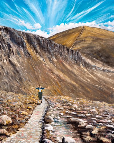 John en las montañas Mourne, 2024 (óleo sobre lienzo) de Vincent Alexander Booth