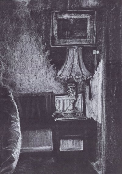 Lámpara iluminada por la luz de las velas de Vincent Alexander Booth