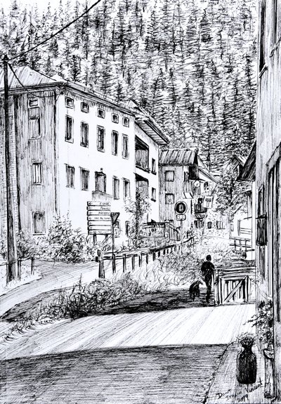 Calle principal en Dont, Italia de Vincent Alexander Booth