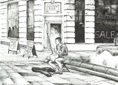 Músico en St. Anns Square, 2016 de Vincent Alexander Booth