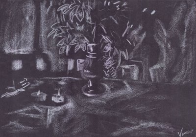 Planta en habitación a la luz de las velas de Vincent Alexander Booth
