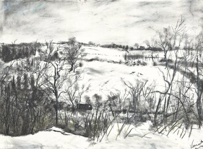 Nieve sobre la tierra en Osmotherley de Vincent Alexander Booth