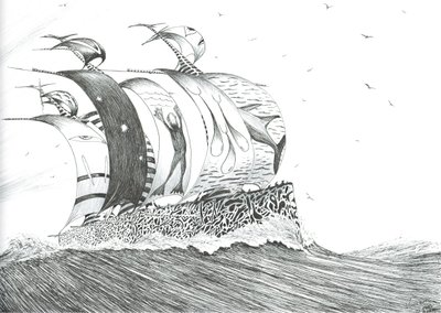 Storm Creators Cape Henlopen, 2024 (tinta y lápiz sobre papel) de Vincent Alexander Booth