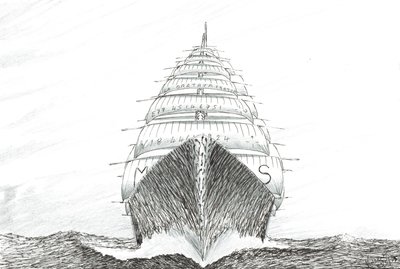 Storm Creators Southwest Cape, 2023 (tinta y lápiz sobre papel) de Vincent Alexander Booth