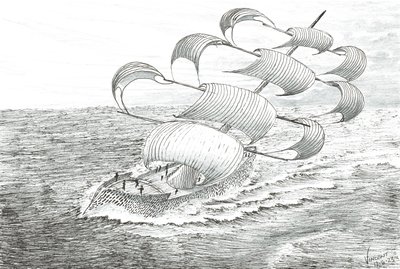 Storm Creators Yathkyed, 2023 (tinta y lápiz sobre papel) de Vincent Alexander Booth