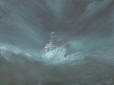 USS Warrington perdido en huracán cerca de Bahamas, 13 de septiembre de 1944 de Vincent Alexander Booth