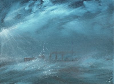 Destructor de EE.UU. en una tormenta en el mar 1917 de Vincent Alexander Booth