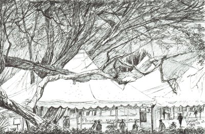 Tiendas de boda en el lago Navaisha, Kenia, 2003 de Vincent Alexander Booth