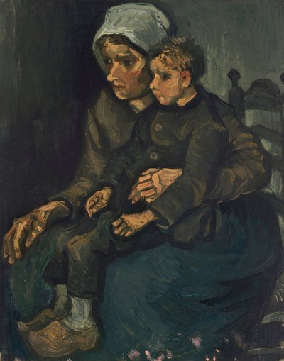 Mujer campesina con niño en su regazo, 1885 de Vincent van Gogh