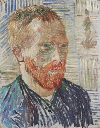 Autorretrato con grabado japonés, 1887 de Vincent van Gogh