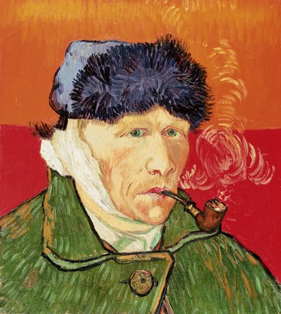 Autorretrato con oreja vendada y pipa, 1889 de Vincent van Gogh