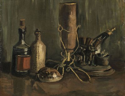 Naturaleza muerta con botellas y concha, 1884 de Vincent van Gogh