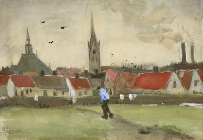 Vista de La Haya con Nieuwe Kerk, 1882 de Vincent van Gogh