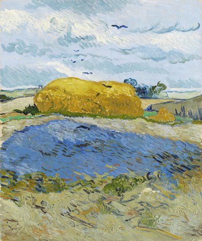 Montón de trigo bajo un cielo nublado, Auvers-sur-Oise, 1889 de Vincent van Gogh